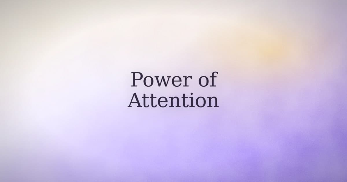 The power of manifestation is attention. Full stop.