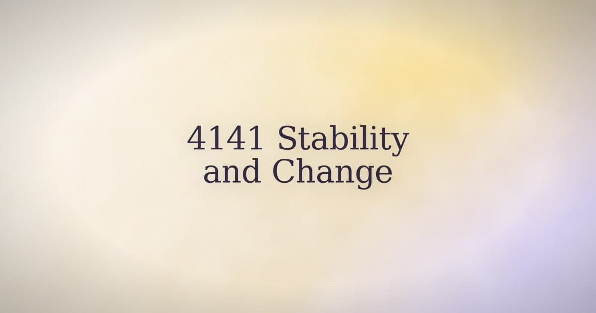 Seeing 4141? Here's the honest read — stability, change, and what you already know.